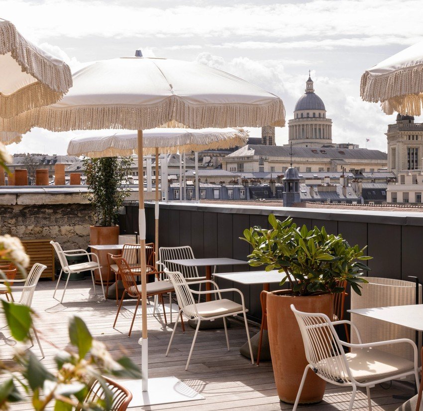 New Paris Hotel Pilgrim rooftop bar with stunning views